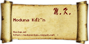 Moduna Kán névjegykártya